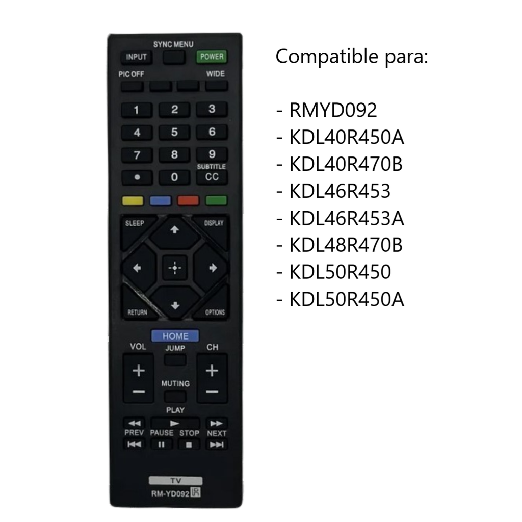 Control Remoto Para TV Sony RM-YD092