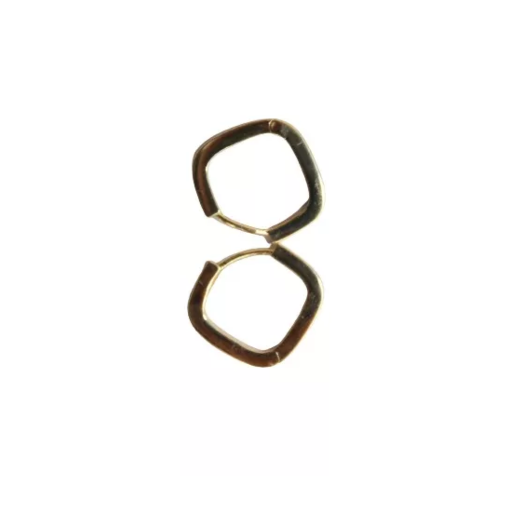 Aretes Dorados De Acero Inoxidable Cuadrados