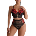 Coordinado Lencería Muy Cómodo Estampado Rosas Super Sexy