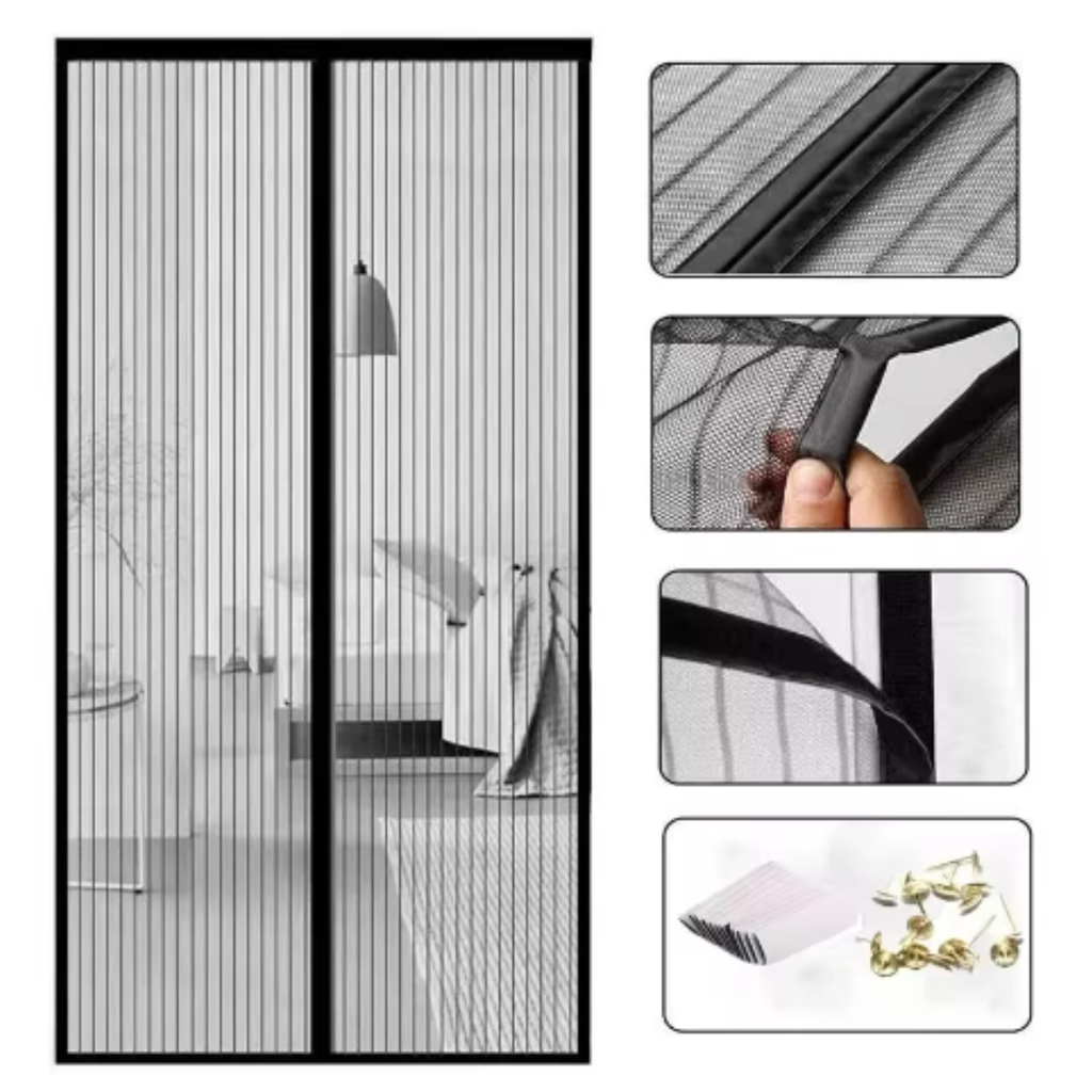Mosquitera Magnética De Cierre Automático Malla Invisible Para Puerta