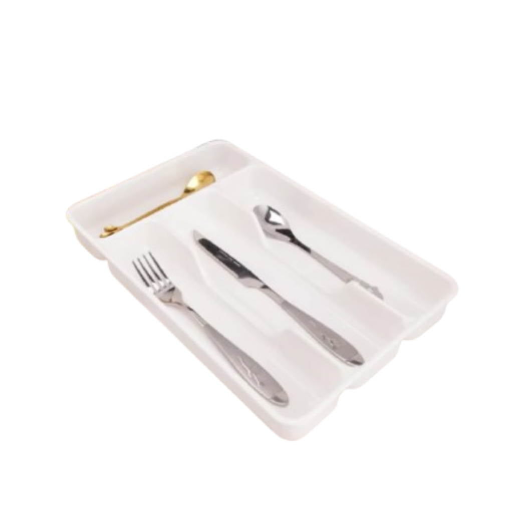 Caja Organizadora De Cubiertos, Con 4 Compartimientos Para Vajilla