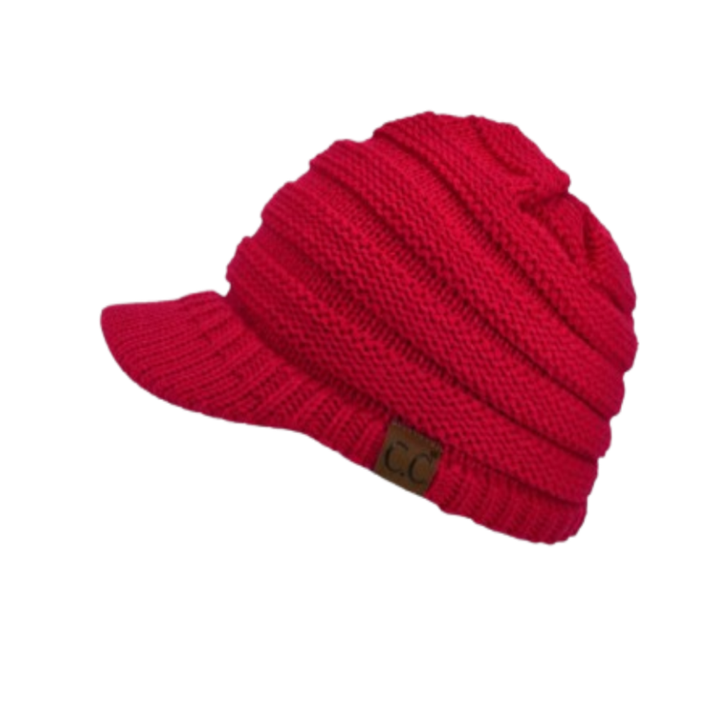 Gorro De Punto Cálido Con Visera Para Cola De Caballo C.C.
