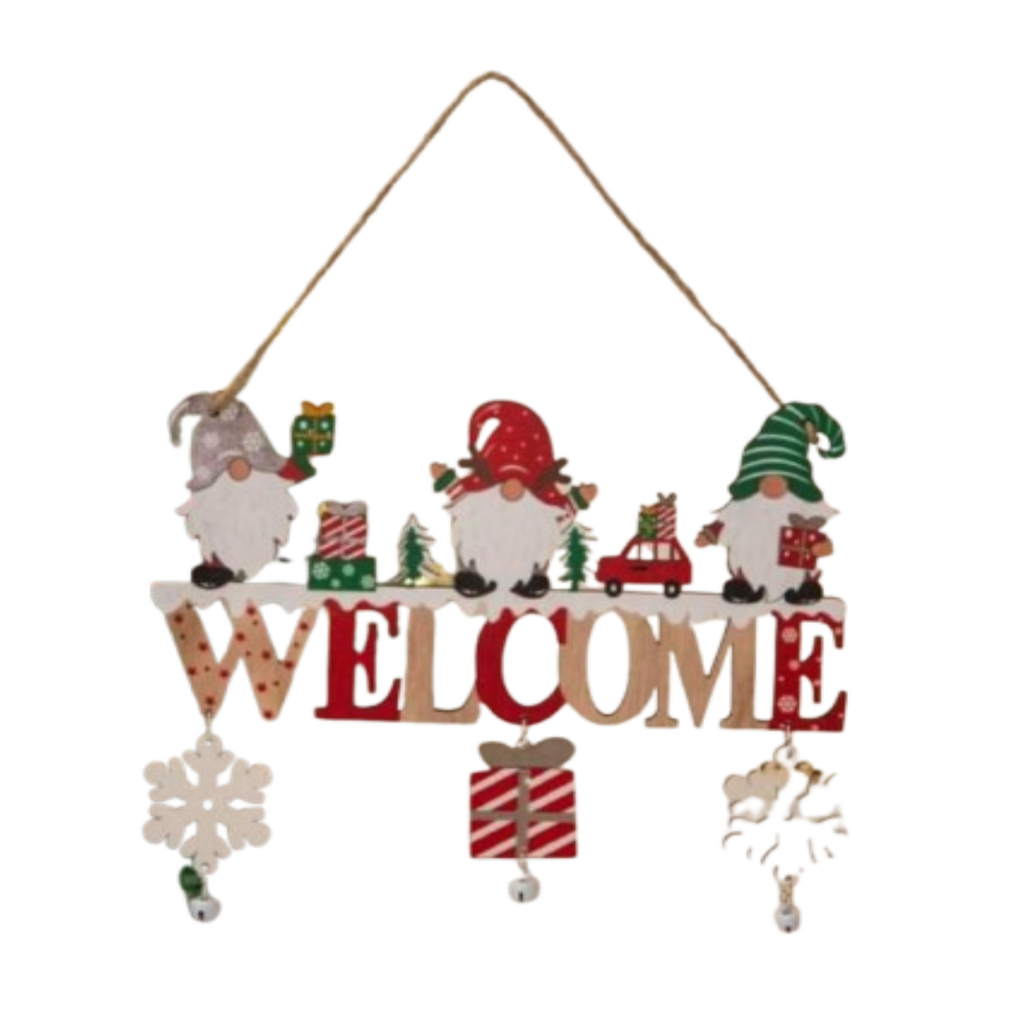 Colgante De Madera Decoración Navideña Welcome