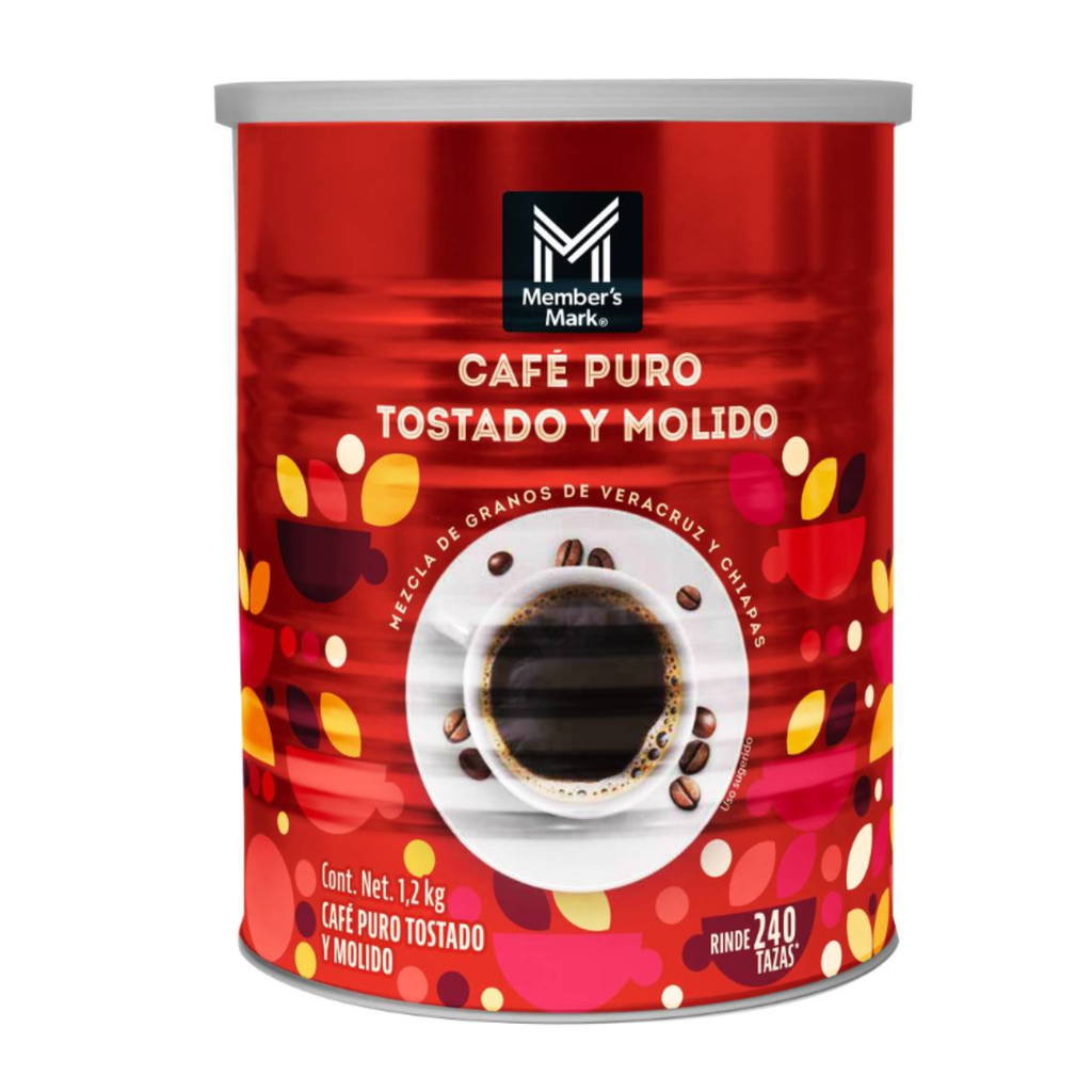 Café Puro Tostado Y Molido Member´s Mark 1.2 Kg Drop