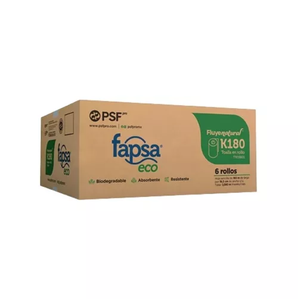 Toalla Rollo Fapsa Eco Nat. K180 C/6 TR19601 Drop