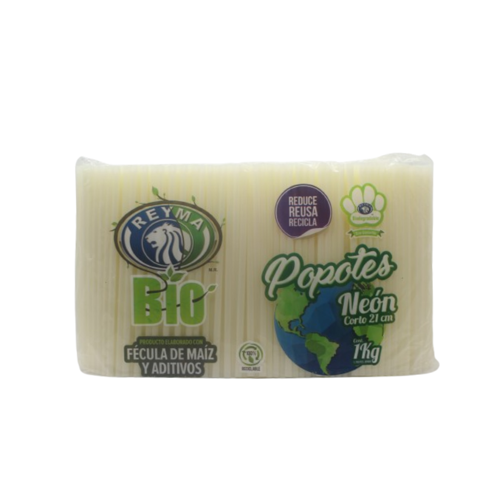 Bolsa De Popote De 1 kilo 1700 P/Z Fécula De Maíz Drop