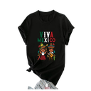 Blusa Estampada Manga Corta, Cuello Redondo Para Mujer, Viva México 300085