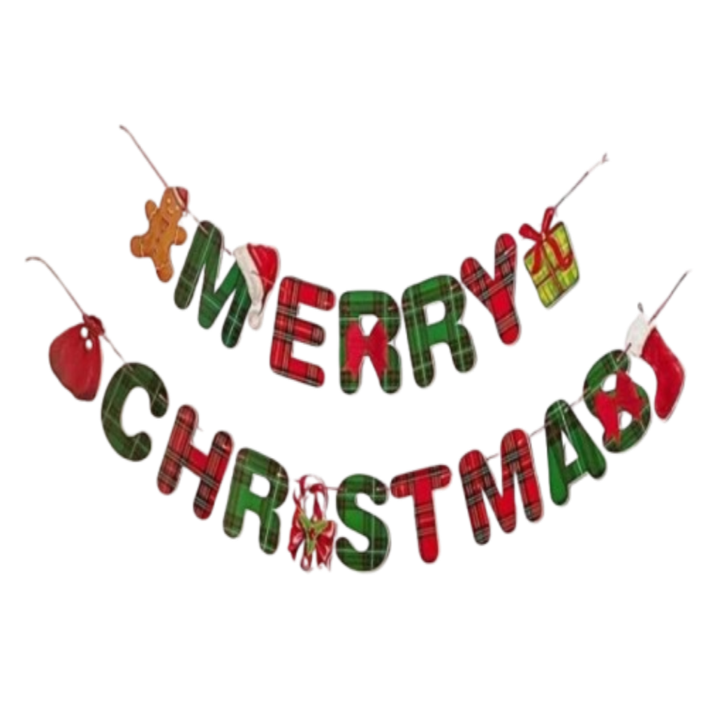Banderines Merry Christmas A Cuadros