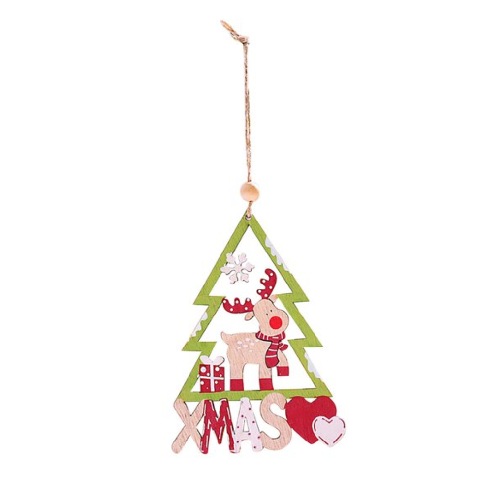 Pino De Madera Colgante Adorno De Navidad Reno