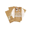 Porta Cubiertos Natural Hessian Burlap 5 Piezas
