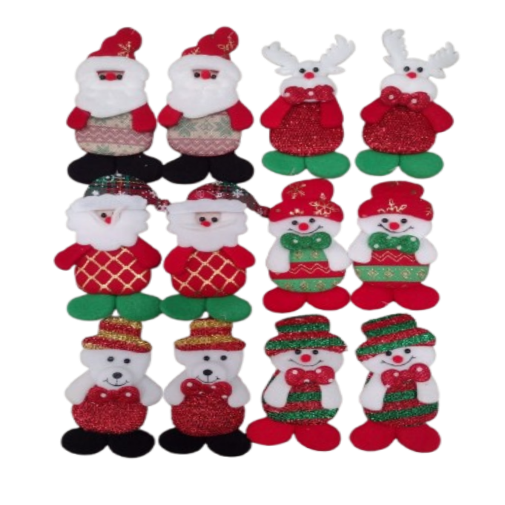 Adornos De Muñecos Navideños Colgantes 12 Pzas.