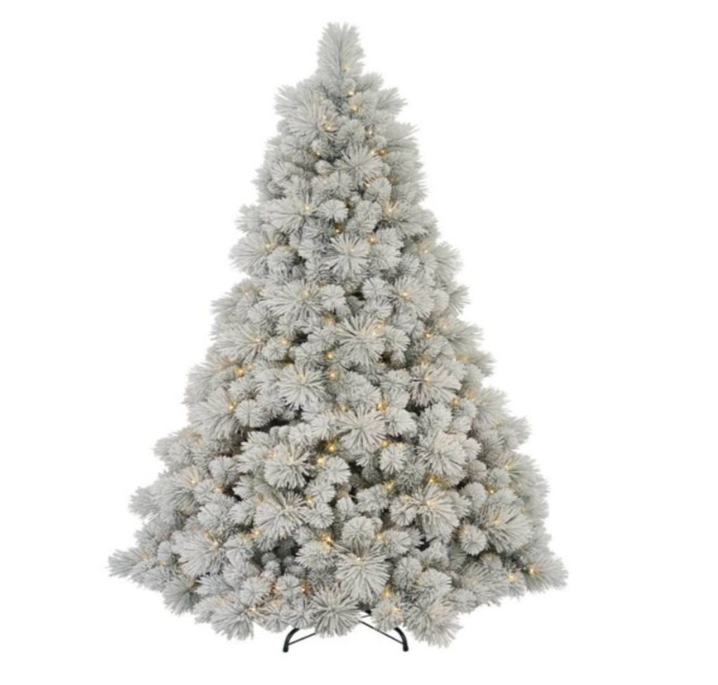 Árbol de Navidad Artificial Member's Mark Nevado con Luces LED 2.28 m Drop 002