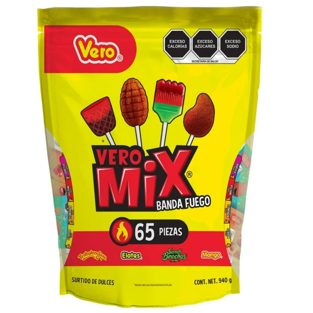 Surtido de Paletas Vero Mix Banda Fuego 65 pzas Drop002