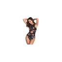 Traje De Baño Bikini Cintura Alta De Malla Floral Una Pieza
