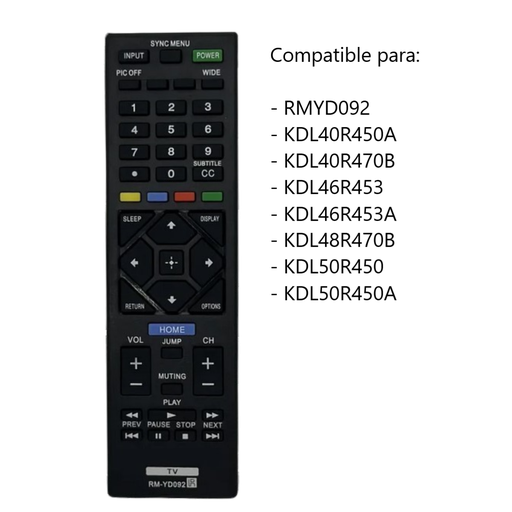 [RM-YD092] Control Remoto Para TV Sony RM-YD092