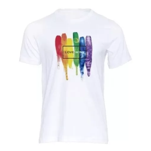 Camisa Gay Acuarela Arcoíris. Love Wins. Pride lgbt