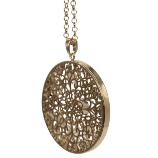 [CRD-D] Collar Rueda Con Diseño Dorado De Acero Inoxidable