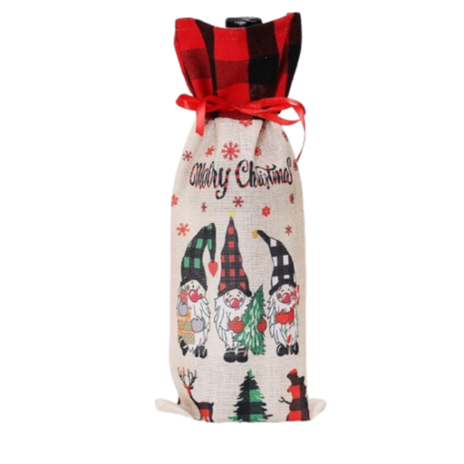 [SACO] Costal Navideño Morral De Gnomos Para Botella De Vino