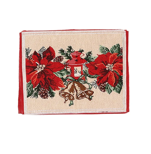 [MAN-FL] Mantel Navideño Para Comedor Individual Floreado