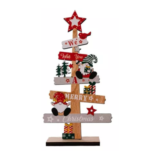 [AN-PNO] Adorno Navideño Pino De Madera Para Escritorio