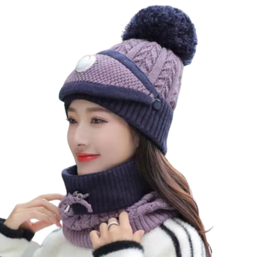 Conjunto De 3 piezas Gorro Mascara Y Bufanda Calientitos!!!