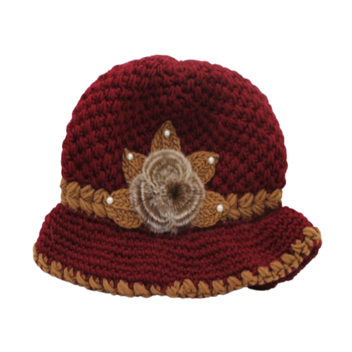 [BOIVFLG] Gorro Boina Visera Dama Tejido Suave Moda Flor!