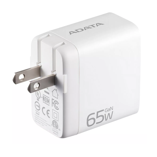 [CHARGERU-0653-QCPDWH] Cargador De Pared Adata 65w Carga Rapida Blanco Drop