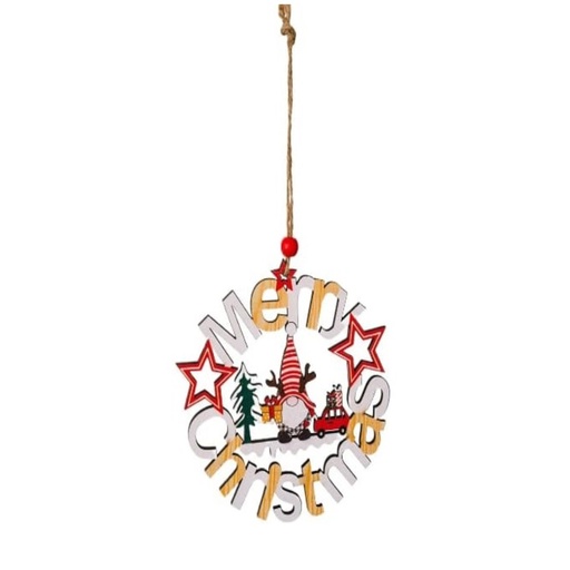 [COLREMC] Colgante Redondo Madera Merry Christmas