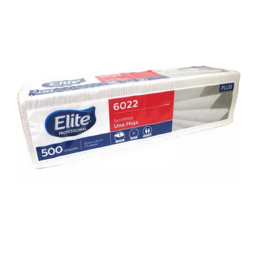 [6022] Servilleta Elite 25x25cm 6022 Blanca Paquete 500 P/Z Drop