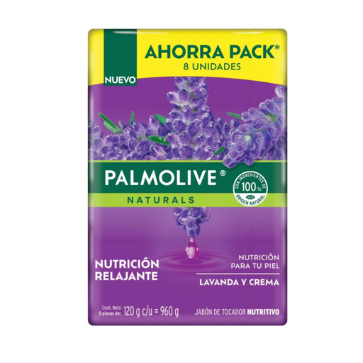 [981002924] Jabón en Barra Palmolive Naturals Lavanda y Crema 8 pzas de 120 g Drop