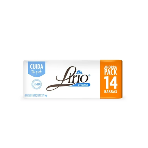 [000347301] Jabón De Tocador Lirio Neutro 14 Pzas De 150 G Drop