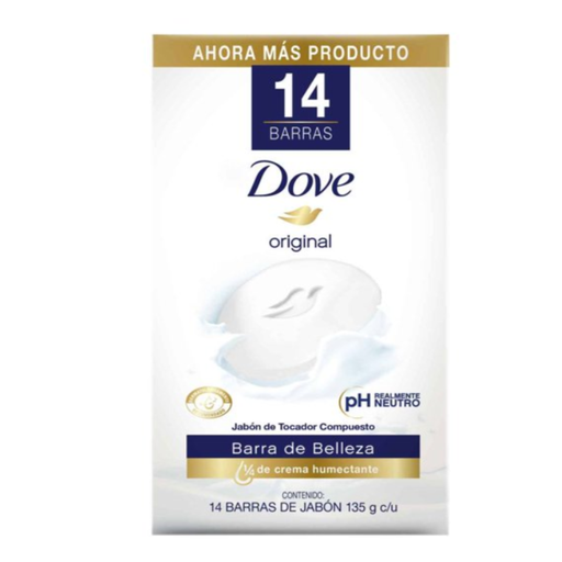 [980013591] Jabón En Barra Dove Original 14 Pzas. de 135 g c/u Drop