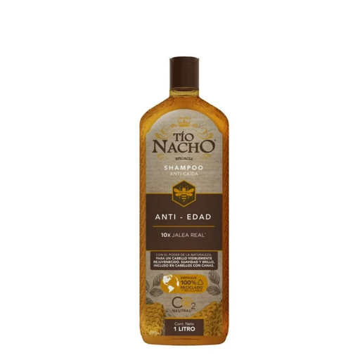 [000868935] Shampoo Tío Nacho Anti edad con 10x jalea real de 1L Drop