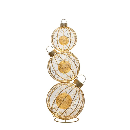 [981018761] Esferas Navideñas Set De 3 Piezas Doradas Con 720 Luces Drop