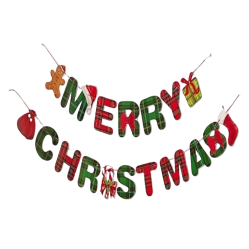 [KMERRYCC] Banderines Merry Christmas A Cuadros