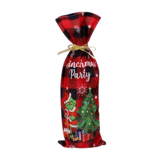 [FBVGRIC] Funda Para Botella De Vino Grinch Cuadros