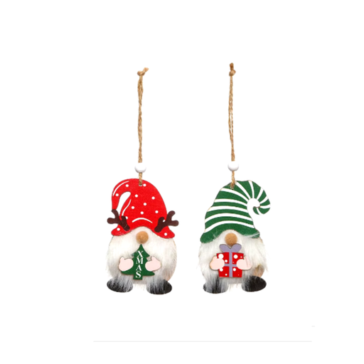 [GN-2M] Gnomo De Madera Colgante Para Navidad 2 Piezas