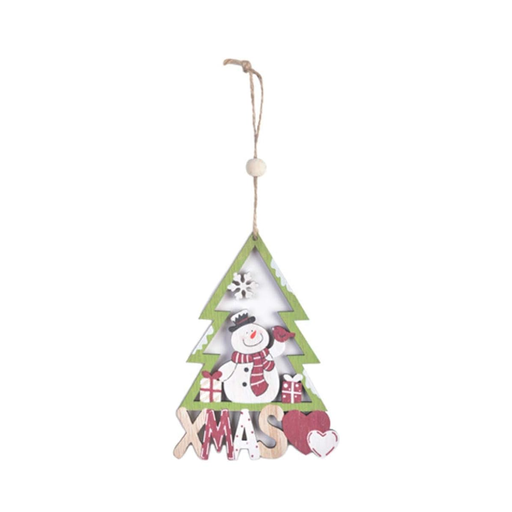 [PNO-1] Pino De Madera Colgante Adorno Para Navidad Muñeco De Nieve