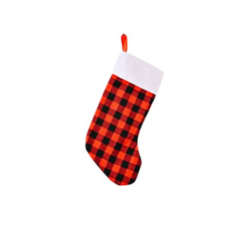 [BTA-R] Bota Navideña Adorno Para Tu Navidad Cuadros Rojos Y Negro