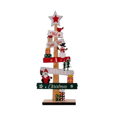 [PMADESA] Pino De Madera Para Escritorio Adorno Navideño Santa