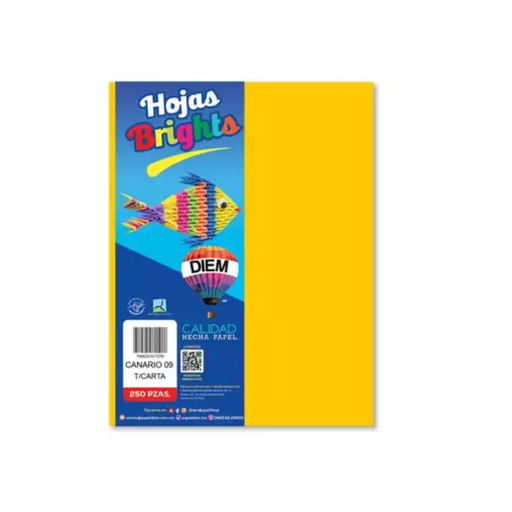 [17305] Paquete De Papel Bright 250 Hojas Canario Drop 009