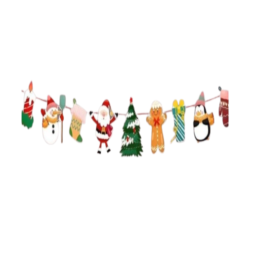 [BANFIGNA] Banderines Con Diseño De Figuras Navideñas