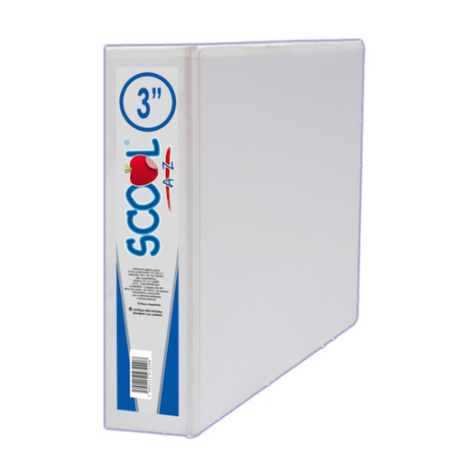 [3221] Carpeta Panorámica Scool Tamaño Carta 3" Herraje Blanca Drop 009