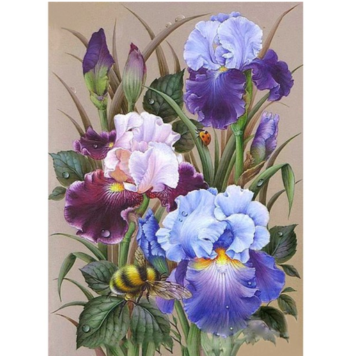 [Q033] Pintura De Diamantes Para El Hogar Cuadro De Flores