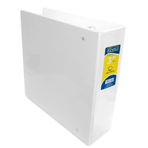 [2958] Carpeta Panorámica Azor Kinera Blanca Con Cristal Carta Herraje "O" De 3.0" Pulgadas