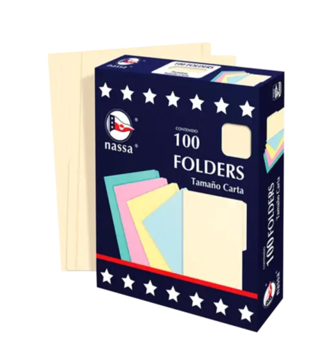 [4312] Folder Tam.carta Color Crema Pqte 100 Pzas Drop 009