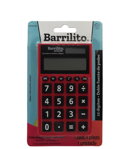 [11280] Calculadora De Bolsillo / 12 Digitos / Varios Colores/Drop 009