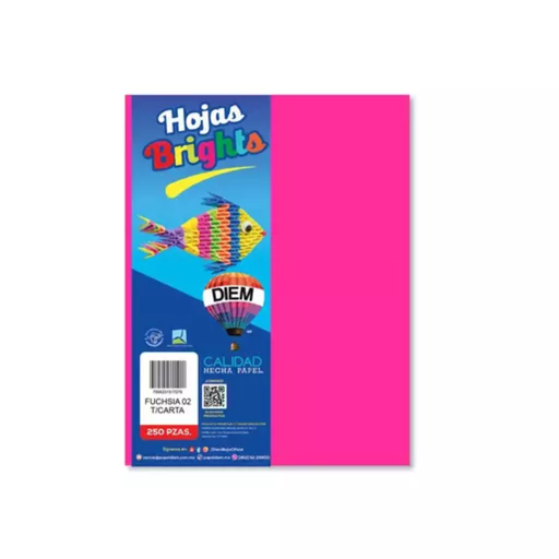[17302] Paquete De Papel Bright/ 250 Hojas / Fuchsia / Drop 009