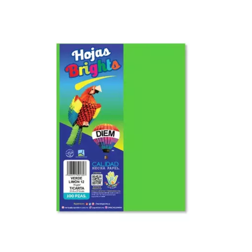 [1430] Papel Bright Carta Verde Limón Paquete 100h Drop 009