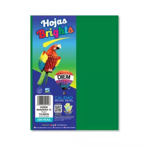 [1434] Papel Bright Carta Verde Bandera Paquete 100 Hojas Drop 009